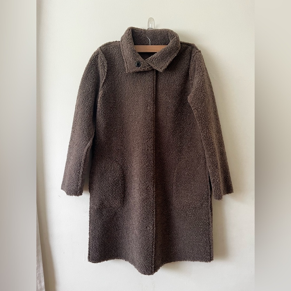Velvet by Graham & Spencer Chocolate Brown Sherpa Suede Mirabel Coat XS